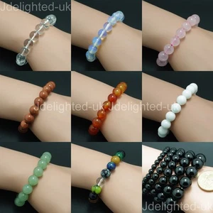 Natural Mixed Gemstone 8mm Round Beads Handmade Stretchy Bracelet Healing Reiki - Picture 1 of 45