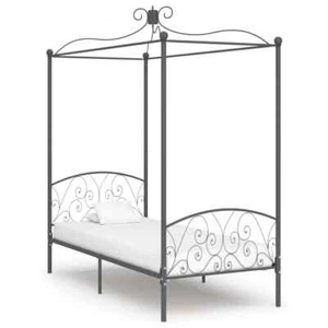 Himmelbett-Gestell Grau Metall 90 x 200 cm - Bild 1 von 6