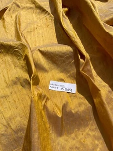 DESIGNER QUALITY IRIDESCENT SILK DUPIONI, HAND WOVEN - MUSTARD!!! - Picture 1 of 4