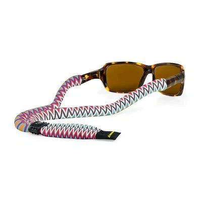 Croakies Suiters Glasses Strap, 16"x 1/2"Inch Ziggy Zig Zag Red Blue Multi Color