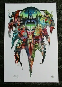 NATHAN SZERDY SIGNED 12X18 ART PRINT BATMAN TATTOO ART JOKER TWO FACE VILLAINS - Picture 1 of 1