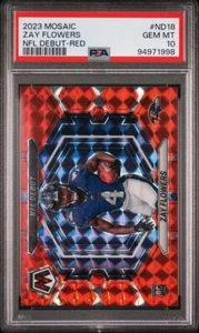 Mosaico Panini 2023 - NFL debut camuflaje rosa mosaico Prizm #ND-18 Zay Flowers (RC) - Imagen 1 de 3