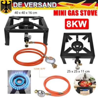 Gaskocher Hockerkocher Economic 8 KW DE/AT mit 15M Schlauch Regler Campingkocher - Bild 1 von 4