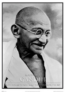 GANDHI POSTER - AN EYE FOR EYE WILL WHOLE WORLD BLIND - Picture 1 of 1