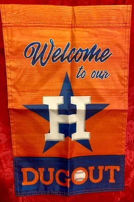 Houston Astros Dugout Double Sided Garden Flag 12” x 18” MLB New In Package - Image 1 of 4