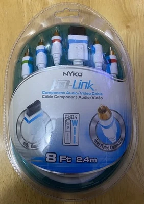 NYKO HD Link - Cabo de áudio e vídeo para console Wii folheado a ouro 8' NOVO lacrado - Imagem 1 de 2