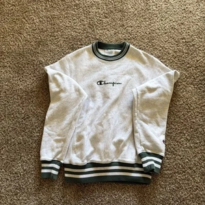 Champion Vintage Y2K Reverse Weave Green Crewneck Sweatshirt X Small - Picture 1 of 8