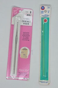 Vtg Marcia Lynn Steel Crochet Hook Size 8 Boye Plastic Size E - Picture 1 of 1