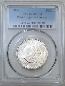 1952 P Washington-Carver Half Dollar PCGS MS64 Frosty Luster New Holder #N208S - Picture 1 of 3