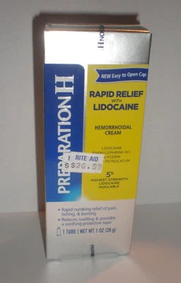 Preparation H 快速缓解痔疮霜含利多卡因 1 盎司管疼痛缓解 — 第 1/4 张图片