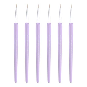6pcs Detail Paint Brushes 8mm Nylon Miniature Painting Brush(00#), Purple - Picture 1 of 6