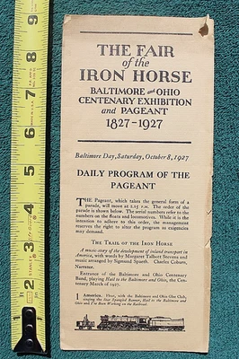 Feria del Ferrocarril de Baltimore y Ohio 1927 del Caballo de Hierro B&O Exposición del Centenario Foto 1 de 4