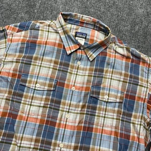 Patagonia Camicia Uomo XL Extra Large Blu Plaid Buckshot Bio 53856 - Foto 1 di 8