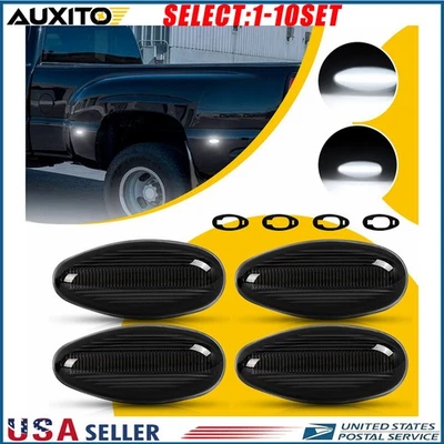 White Light LED Side Marker Lights For GMC Sierra HD 1999-2014 Dually Bed 4-20X - Image 1 of 4
