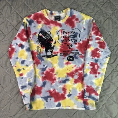 Sudadera PRPS Denim Ranch Para Hombre Mediana Multicolor Tie Dye Cuello Redondo Gráfico Foto 1 de 4