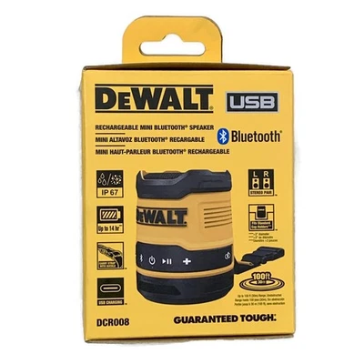 Mini altavoz Bluetooth recargable USB-C DEWALT DCR008 Foto 1 de 4
