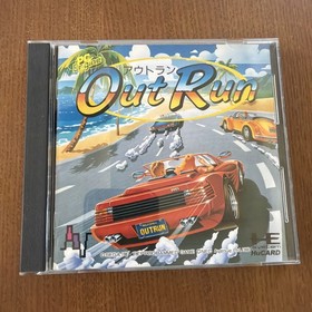 OUT RUN FOR PC ENGINE (TURBO-GRAFX 16)  WITH HUCARD, CASE, MANUAL, AND FOAM