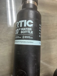 RTIC WATER BOTTLE 20 oz BLACK STAINLESS STEEL VACUUM INSULATED OUTDOORS - Picture 1 of 10