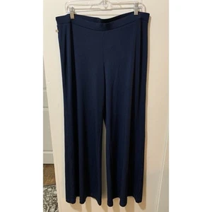 Tommy Bahama Pants Women Large 12/14 Navy Wide Leg Stretch Knit Pull On Cabana - Picture 1 of 11