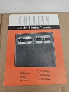 1947 COLLINS RADIO 733A FM BROADCAST TRANSMITTER BROCHURE ADVERTISING 1947 - Picture 1 of 4