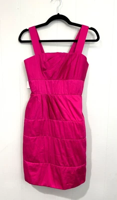NUEVO CON ETIQUETA $795 Vestido Charles Chang-Lima Talla 4 Rosa Fucsia Totalmente Forrado Foto 1 de 4