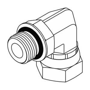 Hydraulic Adapter 6901-04-06 4MB-6FPX 90 Degree SAE O-Ring ADJ Elbow X FNPTX - Picture 1 of 1