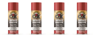 4x 500ml Colla Adesiva Spray Tappeti Piastrelle Carta Pelle Artigianato Tessuto Carta Forte - Foto 1 di 1