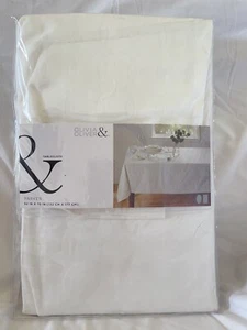 Olivia & Oliver Tablecloth 52 in X 70 in Parker In White. For Oblong/Oval Tables - Picture 1 of 2