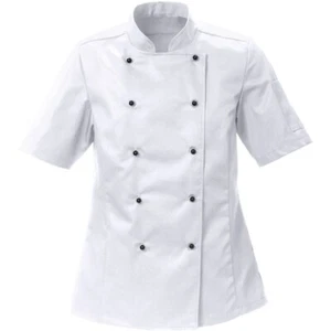 Chef Coat Jacket Cook Shirt Kitchen Uniform Black Button Double Breasted - Picture 1 of 10