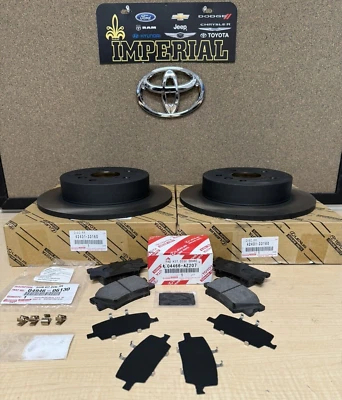 2018-2022 FWD TOYOTA CAMRY L, LE & SE OEM REAR BRAKES ROTORS TCMC PADS & SHIMS - Image 1 of 4