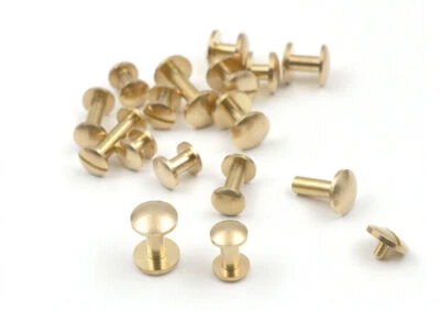 5/50pc Solid Brass Leather Belt Wallet Chicago Screw Nail Stud Bind Rivet 3-25mm - Image 1 of 4