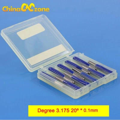 10pcs CNC Shape Flat Tools 3.175mm PCB Engraving 20 °Metal Cutting Drilling Bits - Image 1 of 4