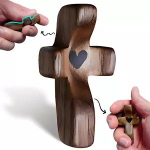 Cross My Heart,Wooden Cross,Encouragement Gift Stress Relief Cross,Prayer Cross - Picture 1 of 6