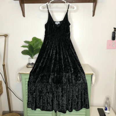 Rebecca Minkoff Womens Mazy V-neck Sleeveless Velvet Maxi Dress Medium - Image 1 of 4