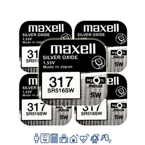 5x Maxell 317 Batería Reloj 1.55V SR516SW SR62 280-58 11.8mAh Batería - Imagen 1 de 2