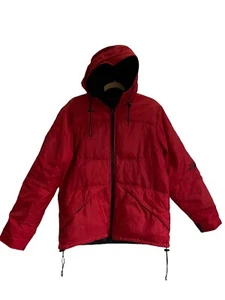Structure Mens Coat Jacket Adult Casual Puffer Red Hooded Full Zip Size Small - Picture 1 of 12
