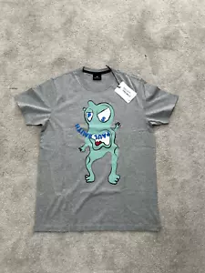 PAUL SMITH Tshirt T Shirt Mens Slim Fit M L Grey Organic Cotton Alien RRP £60 - Picture 1 of 8