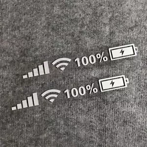 1pc White Wifi Battery Level Mark Car Windshield Body Sticker Reflective Decal - Picture 1 of 12