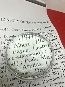 Vintage Round Glass Paperweight/Magnifier-3" across at base  (D) - Picture 1 of 3