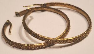 Bronzallure Gold Plated Hoop Beaded Design Earrings Italy 