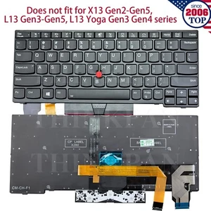 New US Keyboard Backlit for Lenovo ThinkPad X13 Gen1 L13 Gen2 L13 Yoga Gen2 - Picture 1 of 9