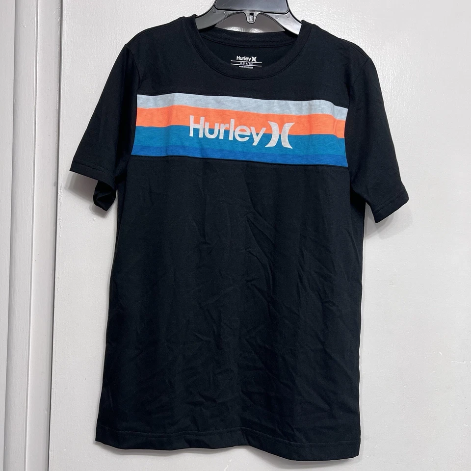 Hurley Boys Short Sleeve T-Shirt Size 5 Toddler Black / White Logo Solid Basic