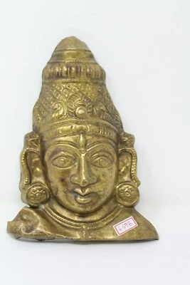 古董稀有黄铜手工雕刻神圣崇拜上帝湿婆脸头雕像 NH6598 — 第 1/4 张图片