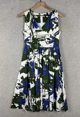 J Peterman Dress Womens 2 Blue Green Garden Party Wedding Beach Colorful - Image 1 of 4