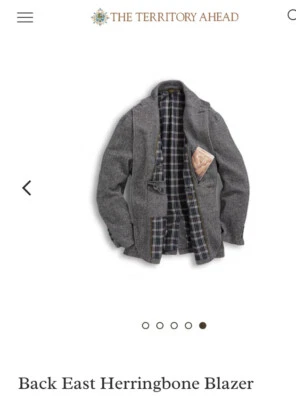 Chaqueta Blazer Viajeros The Territory Ahead Back East Carbón Espiga Usada en Excelente Condición Foto 1 de 4