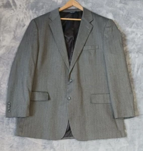 Croft Barrow Blazer Men 48 Long Grey Herringbone Office Corporate Professional - Picture 1 of 17