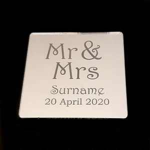 Posavasos de boda personalizados con forma cuadrada - Varios diseños y colores - Imagen 1 de 16