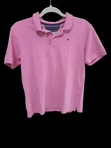Tommy Hilfiger Polo Shirt Youth Large 16 18 Pink Short Sleeve Girl Boy Pullover - Picture 1 of 9