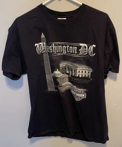 Harley Davidson Motorcycles Washington DC Black T-Shirt Size Large 2019 - Picture 1 of 6