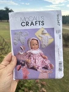 McCalls Crafts Pattern M5347 Doll Clothes 2 Sizes Opened Package Uncut - Picture 1 of 4